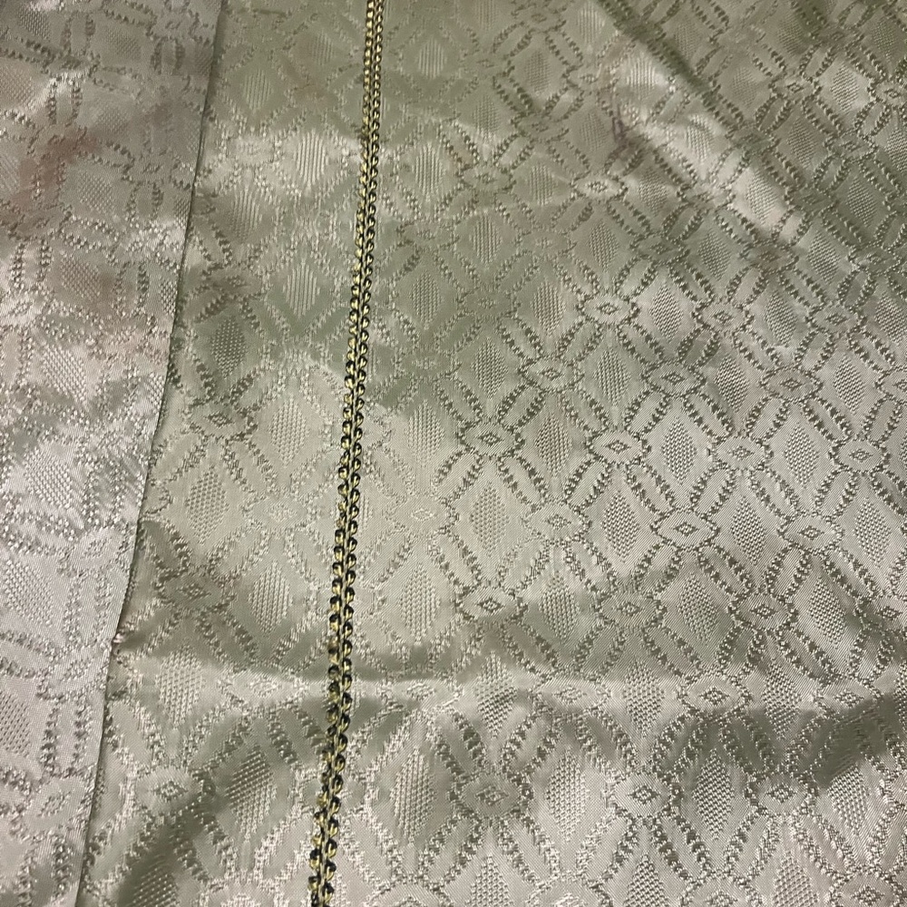 Vintage green, shiny curtains. 2 panels.